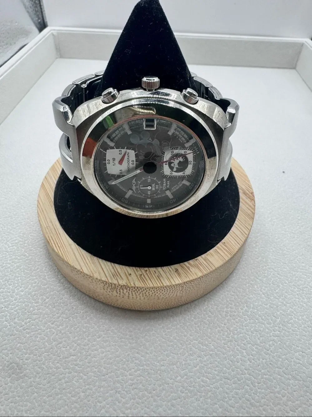 Rare Seiko Alba AKA Disney Mickey Mouse Chronograph Watch V657-6160 Silver OS